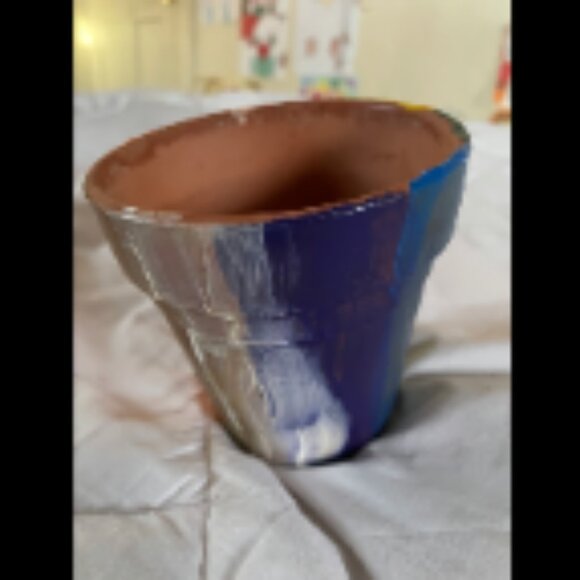 Blue Glaze Pot? planter
